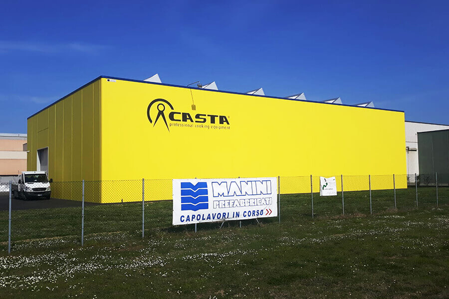 Casta Srl Manini prefabbricati lato capannone sistemi ONDAL con tetto shed