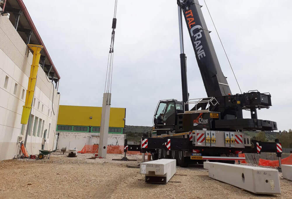 Settimo San Pietro Salumificio Su Sirboni lato particolare cantiere coperture ONDAL